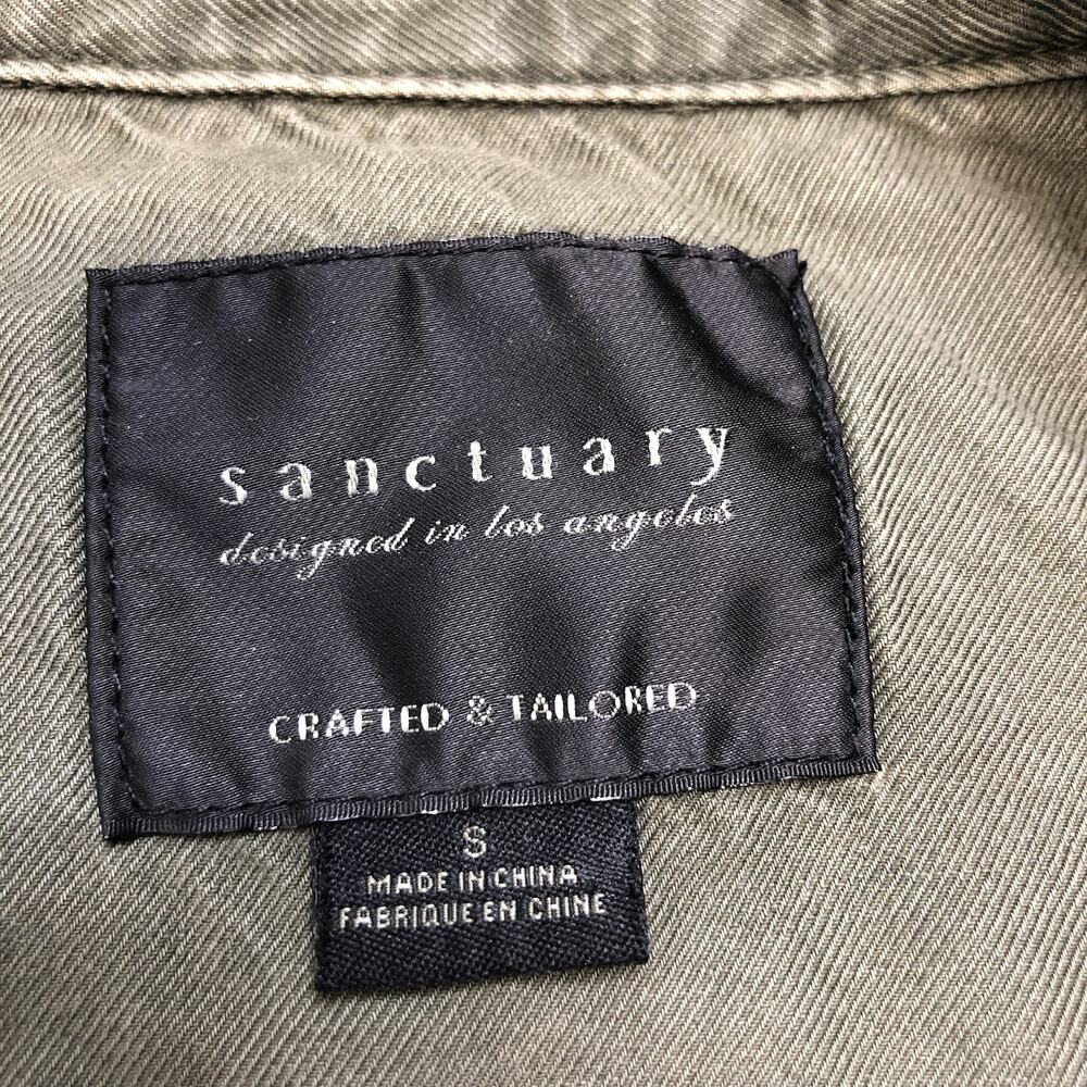 Sanctuary Liberty Military Jacket In Army Green Snap Front Field Utility Sz S - Picture 2 of 10